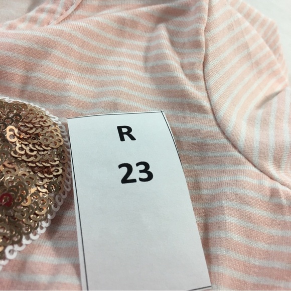 btween Toddler Girls Top Pink Striped Love in Sequins Size 2T - Picture 6 of 6